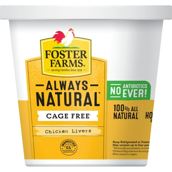 Foster Farms Fresh & Natural Cage Free Chicken Livers, 1.0-1.4 lb