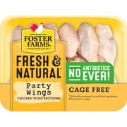Foster Farms Fresh & Natural Cage Free Chicken Party Wings, 1.3-1.7 lb