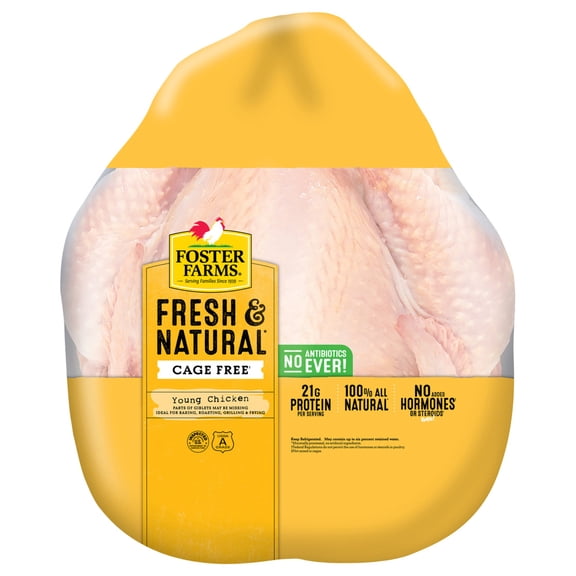 Foster Farms Fresh & Natural Cage Free Whole Chicken, 5.0-5.5 lb