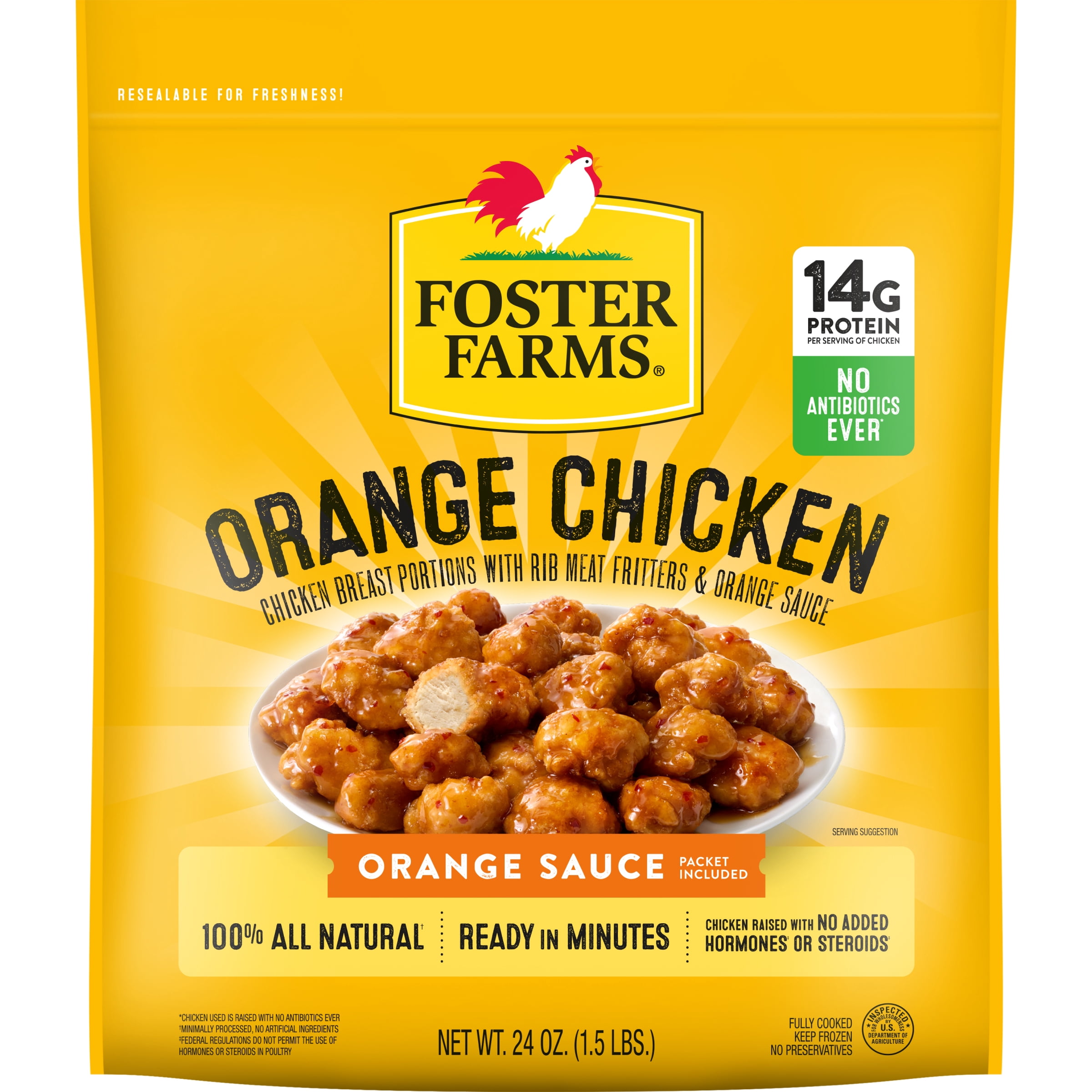Foster Farms No Antibiotics Ever Orange Chicken, 24 oz (Frozen)