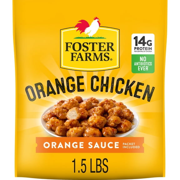 Foster Farms No Antibiotics Ever Orange Chicken, 24 oz (Frozen)