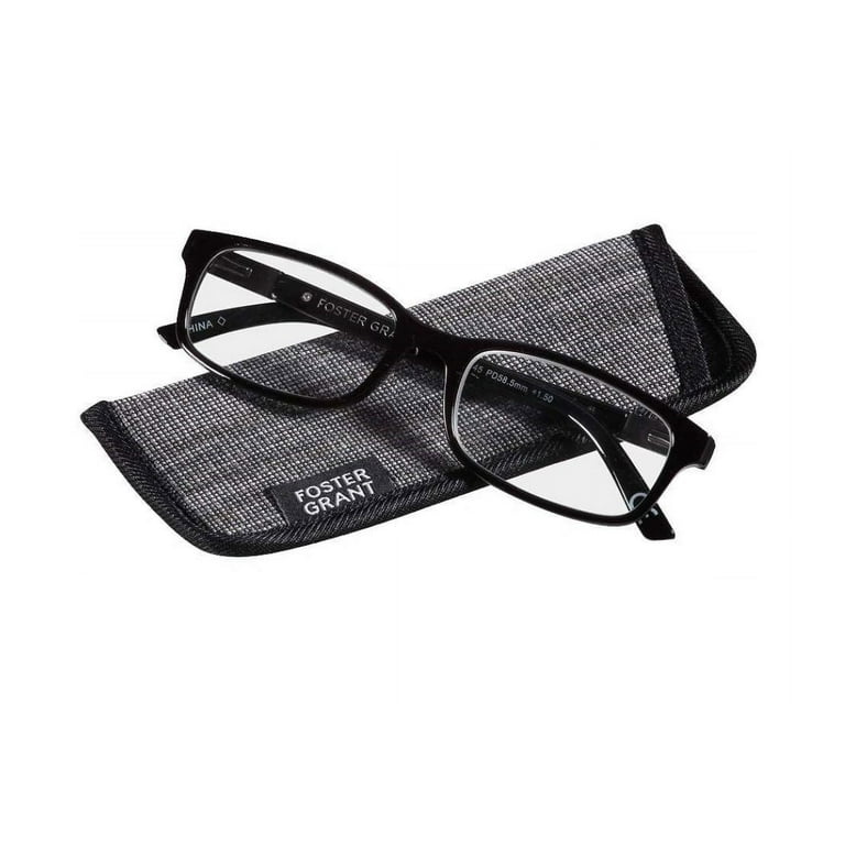 Foster Grant Boston Men&rsquo;s Classic Rectangle Readers with Case + 