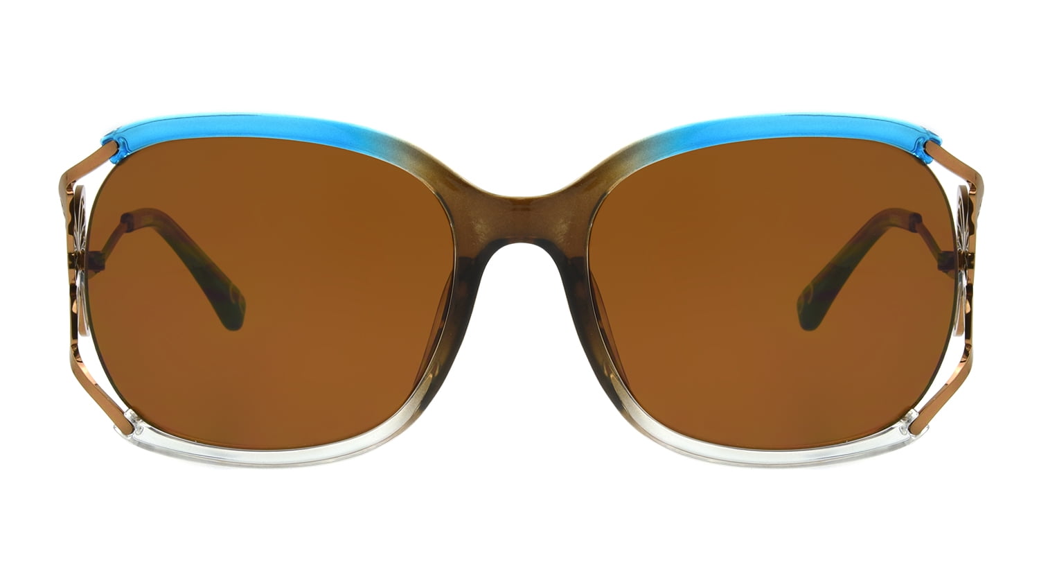 Foster Grant & Co Ladies Rectangle Brown Sunglass