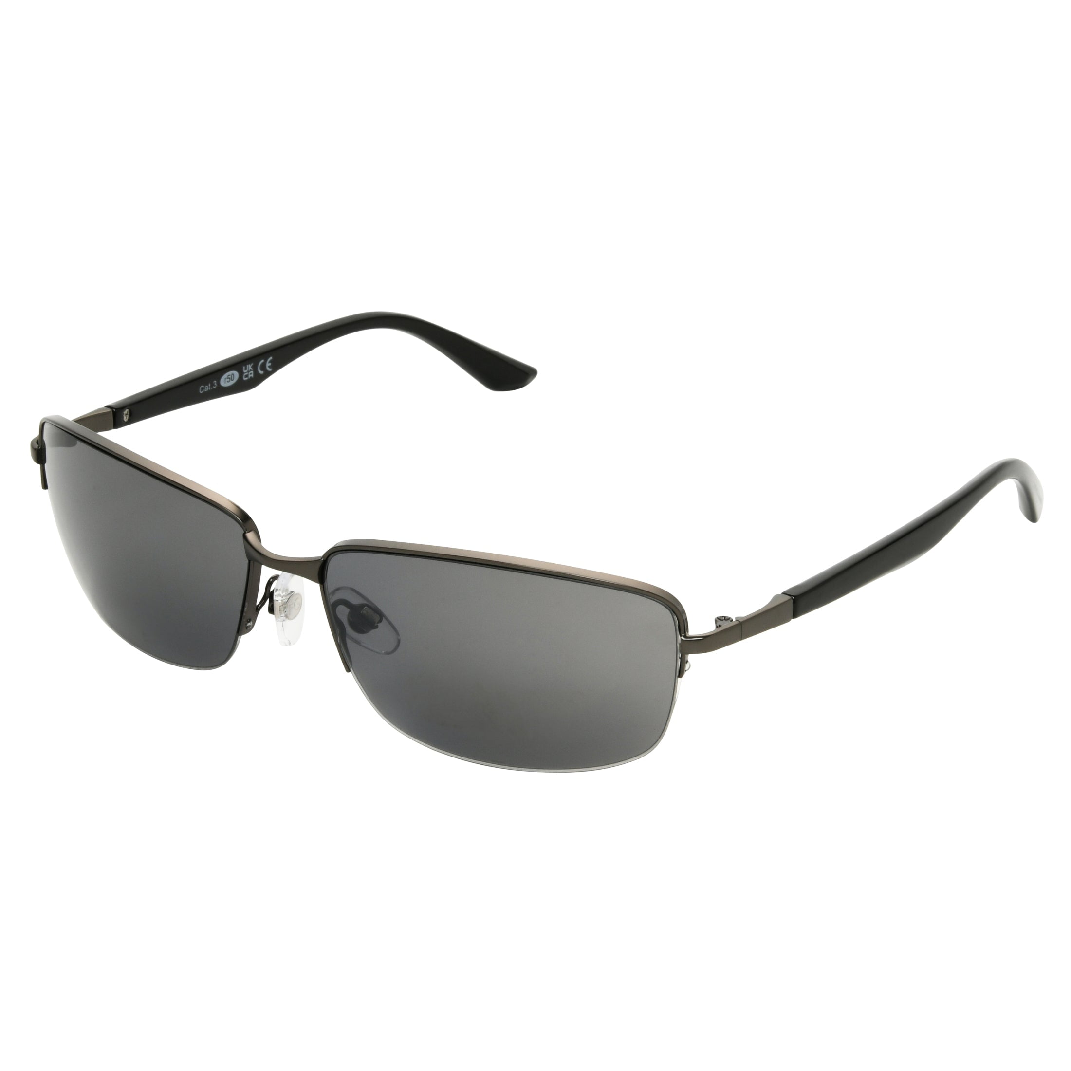 Foster Grant Drivers Premium Wrap Men's Sunglasses, Gunmetal Smoke Solid