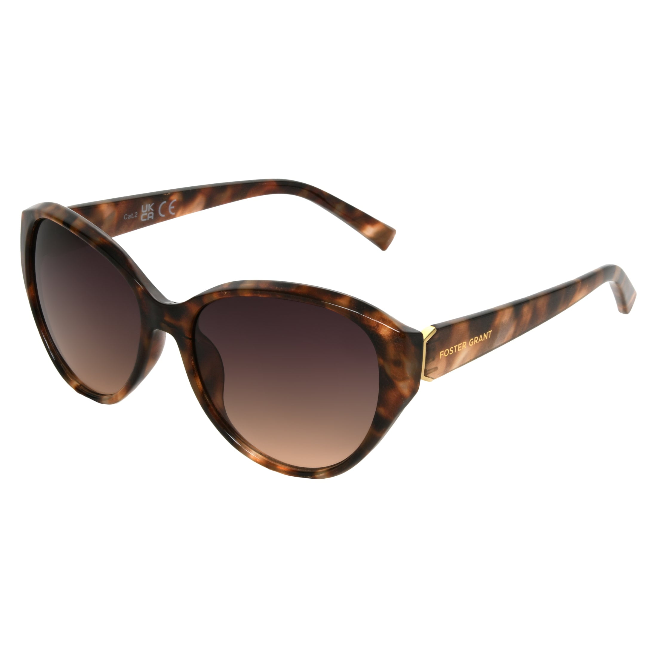 Foster Grant Fashion Premium Cat Eye Women s Sunglasses Tortoise Smoke 