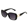 thumbnail image 1 of Foster Grant Womens Square Fashion Full Rim Sunglasses, Black Frame Smoke Gradient Lenses, 55 mm, 1 of 3