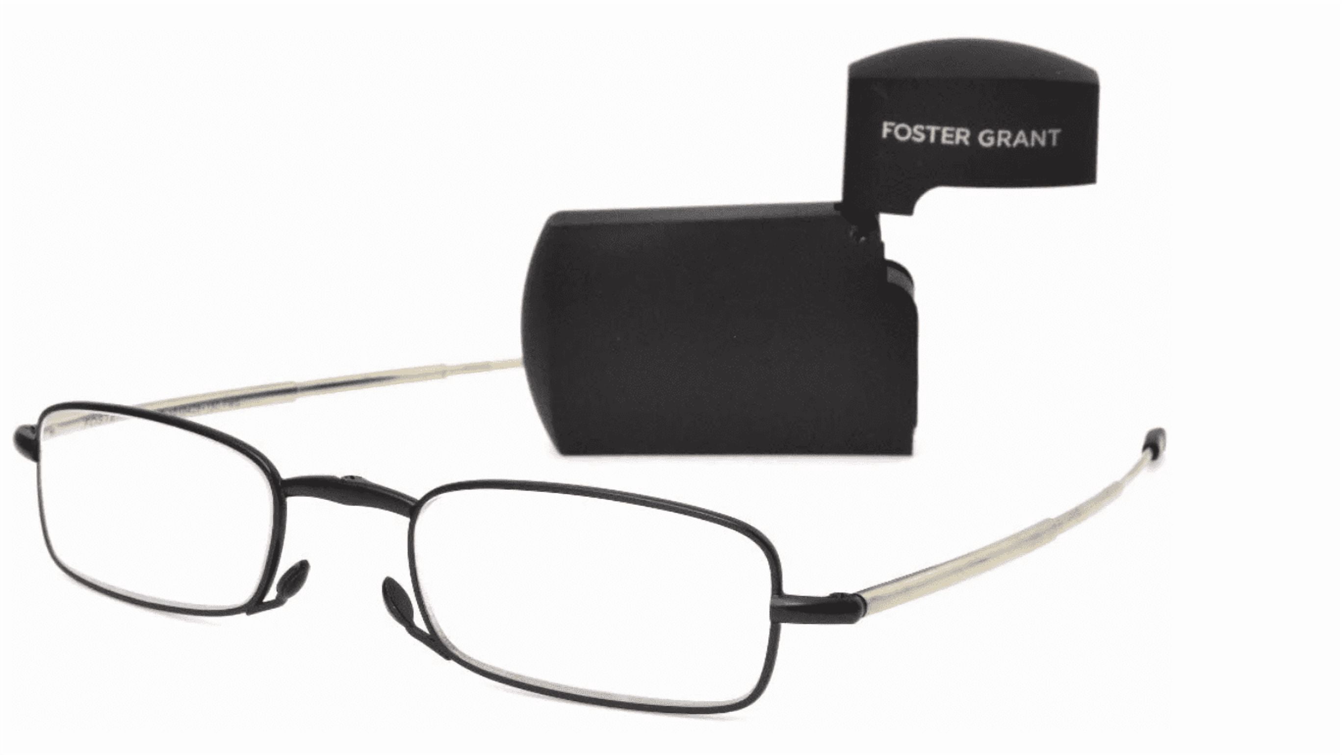 Foster Grant Gideon Folding Micro-Readers Reading Glasses, Black, Fully ...