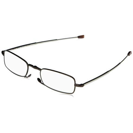 Foster Grant Gideon Rectangular Reading Glasses, Brown/Transparent, 64 mm + 1.5