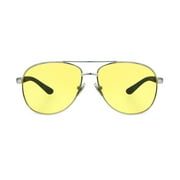 Foster Grant Men's Aviator Sport Sunglasses Silver