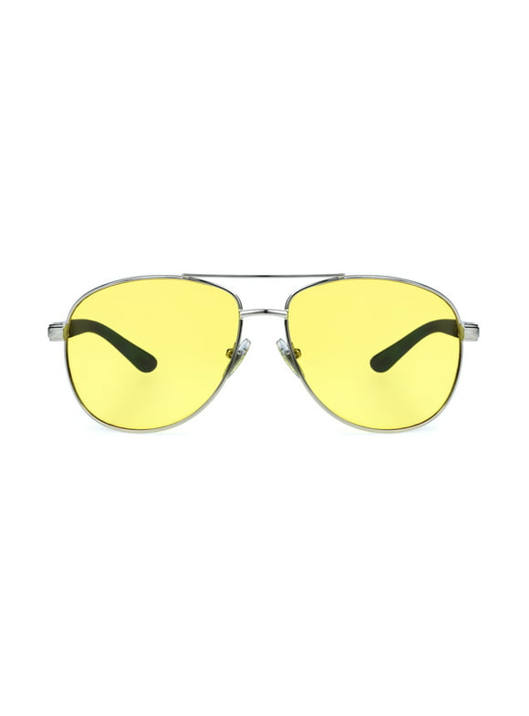 Foster Grant Men's Aviator Sport Sunglasses Silver