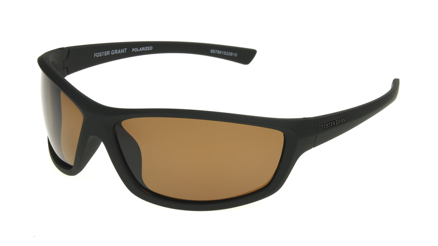 Foster Grant Men's Black Polarized Wrap Sunglasses LL10 