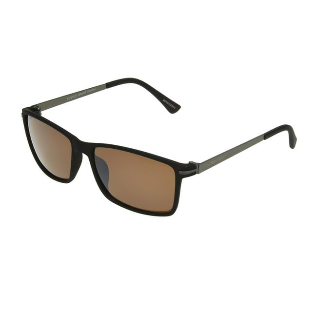 Foster Grant Men's Brown Rectangle Sunglasses GG12