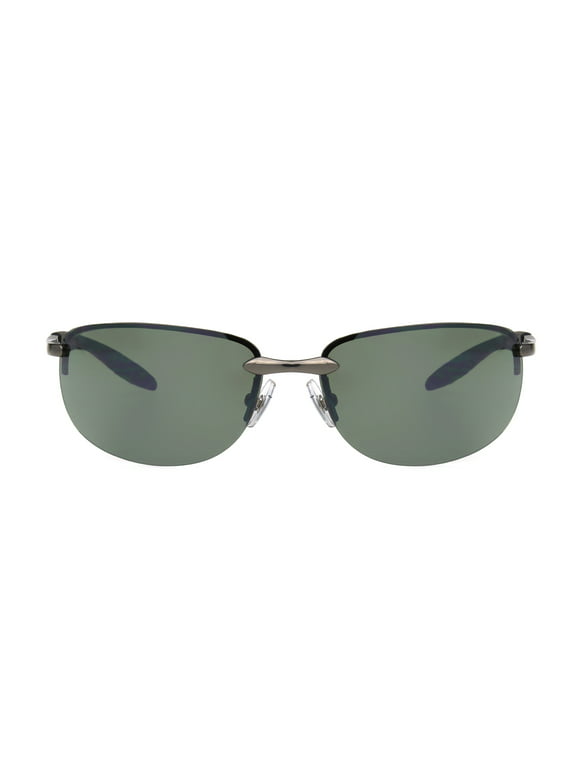 Foster Grant Men's Rimless Sport Sunglasses, Gunmetal