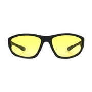 Foster Grant Mens Wrap Sport Sunglasses Black Yellow