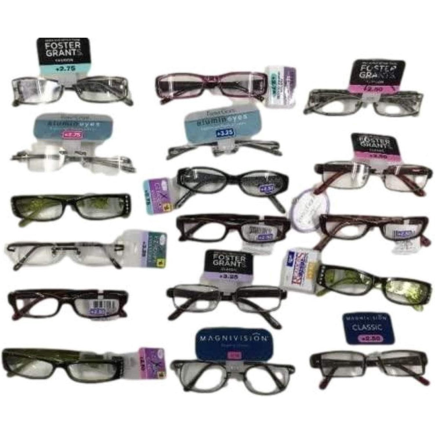 Foster Grant Reading Glasses -10 Pairs Assorted Bulk Magnivision, EZ ...