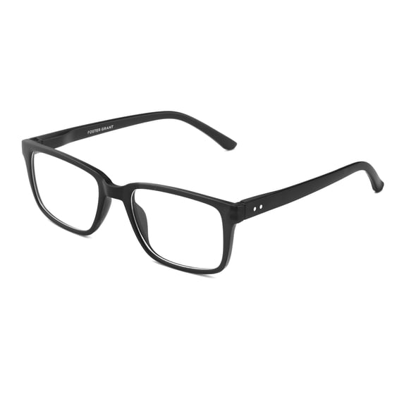 Foster Grant Rectangle Blue Light Reader Eyeglass Black 1.25 Diopter