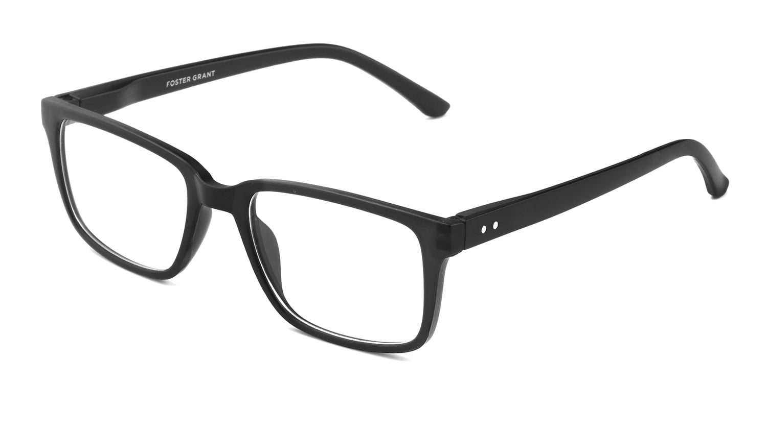 Foster Grant Rectangle Blue Light Reader Eyeglass Black 2.00 Diopter