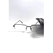 Foster Grant Simply Specs reading glasses Hal semi-rimless brown metal +1.25