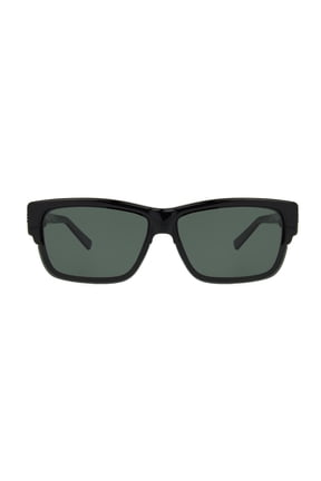 Foster Grant Solar Shield Black Rectangle Fitsover Unisex Sunglasses