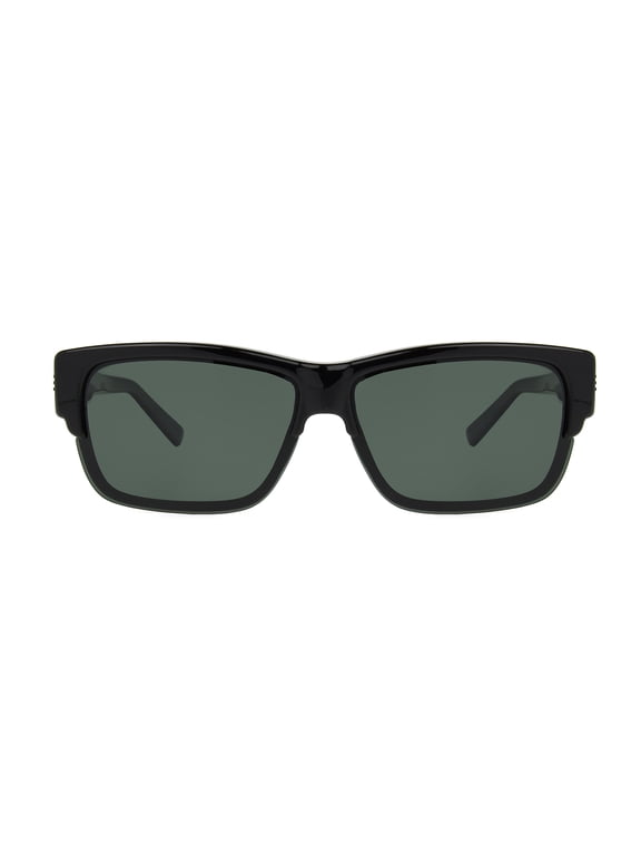Foster Grant Solar Shield Black Rectangle Fitsover Unisex Sunglasses