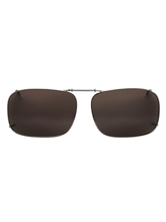 Foster Grant Solar Shield Clip Ons Rectangle Unisex Sunglasses