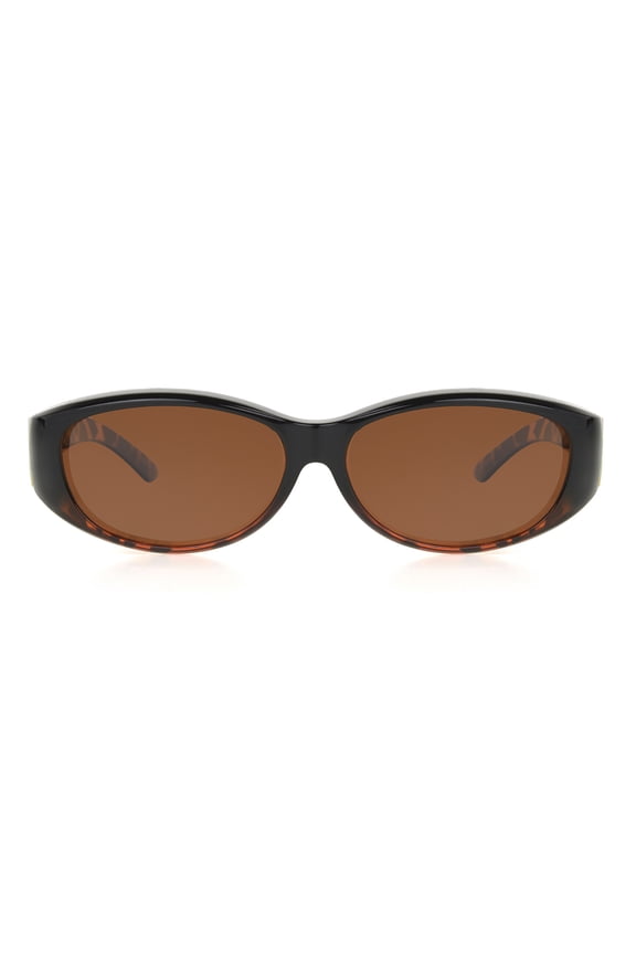 Tortoiseshell Oval Fitsover Women's Sunglasses