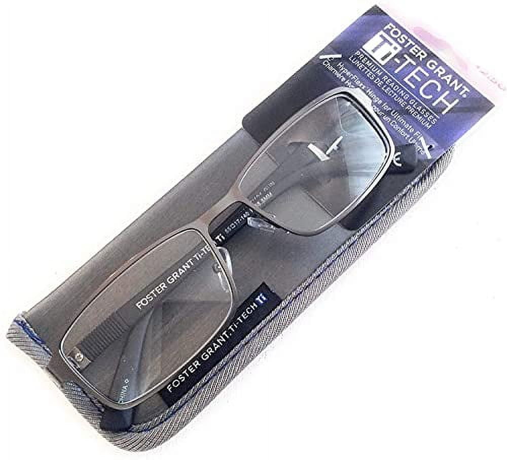 Foster Grant Ti 100 TI Tech Reading Glasses Gun Metal 2.75