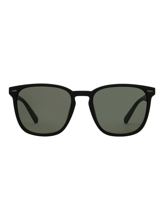 TruPolar Black Square Men's Polarized Sunglasses