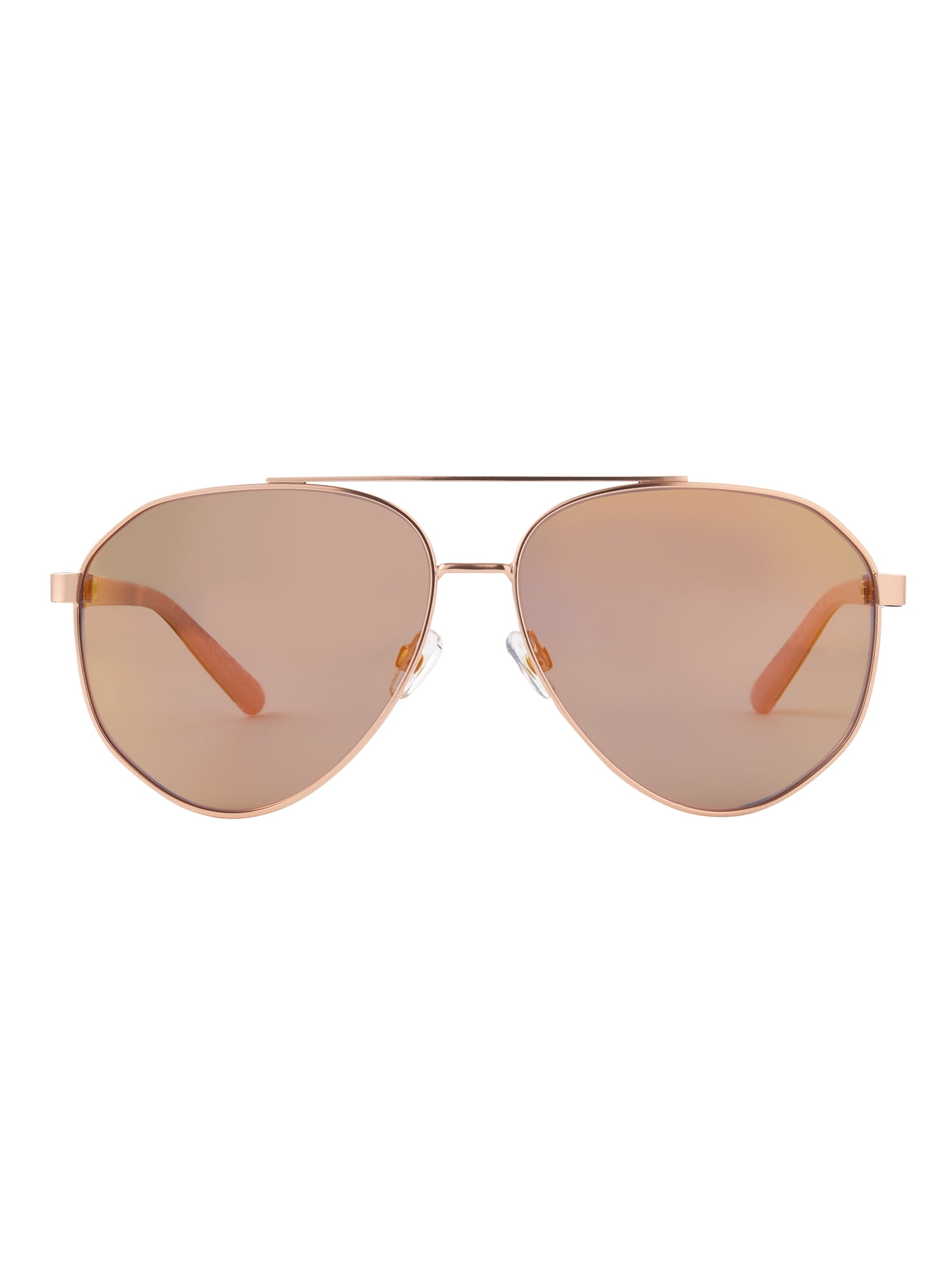 Foster Grant Women's Aviator Metal Sunglasses, Rose Gold