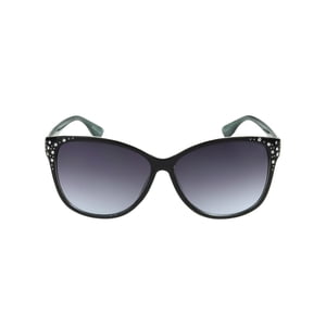 Foster Grant Women's Cat Eye Black Sunglasses, Jeweled