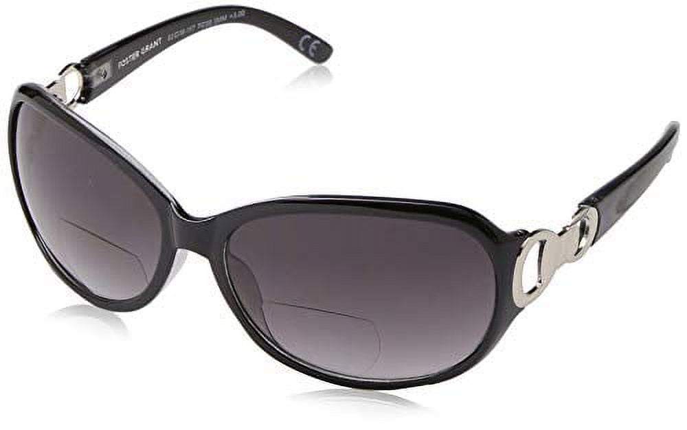 Foster Grant Women s Latte Oval Reading Sunglasses Black Transparent 62 mm 1.75 Walmart