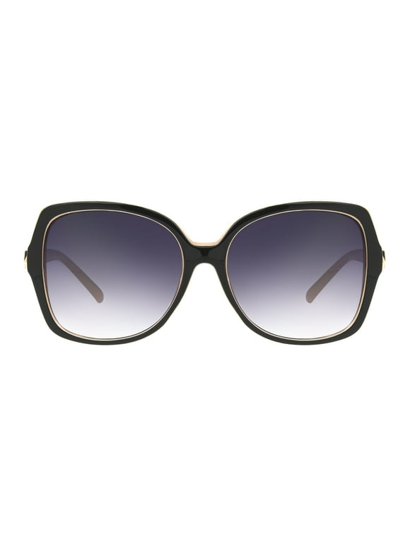 Foster Grant Women's Oversized Fashion Sunglasses, Black Beige
