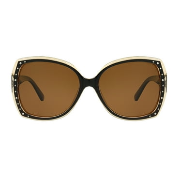 Foster Grant Women's Polarized Butterfly Sunglasses, Black