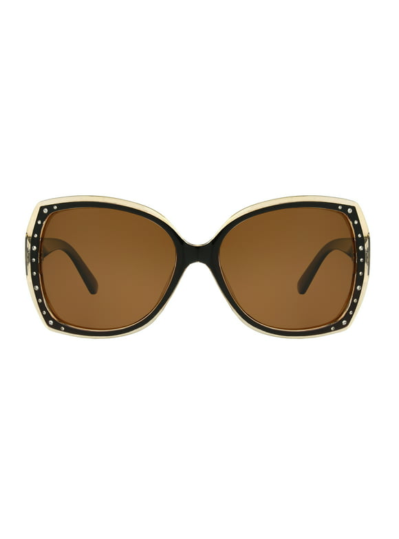 Foster Grant Women's Polarized Butterfly Sunglasses, Black