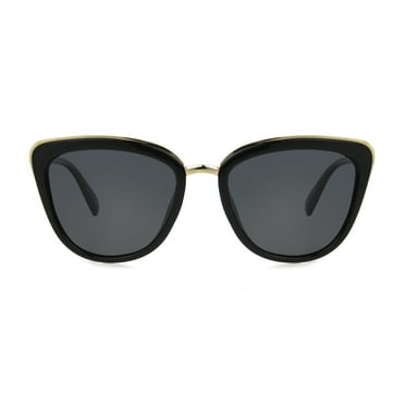 Foster Grant Women's Polarized Cat Eye Sunglasses, Black
