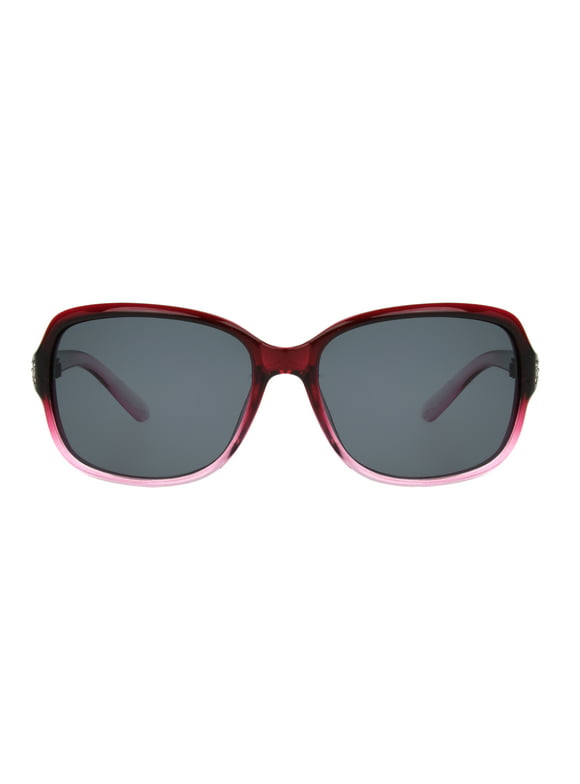 Foster Grant Women's Rectangle Fashion Sunglasses Berry