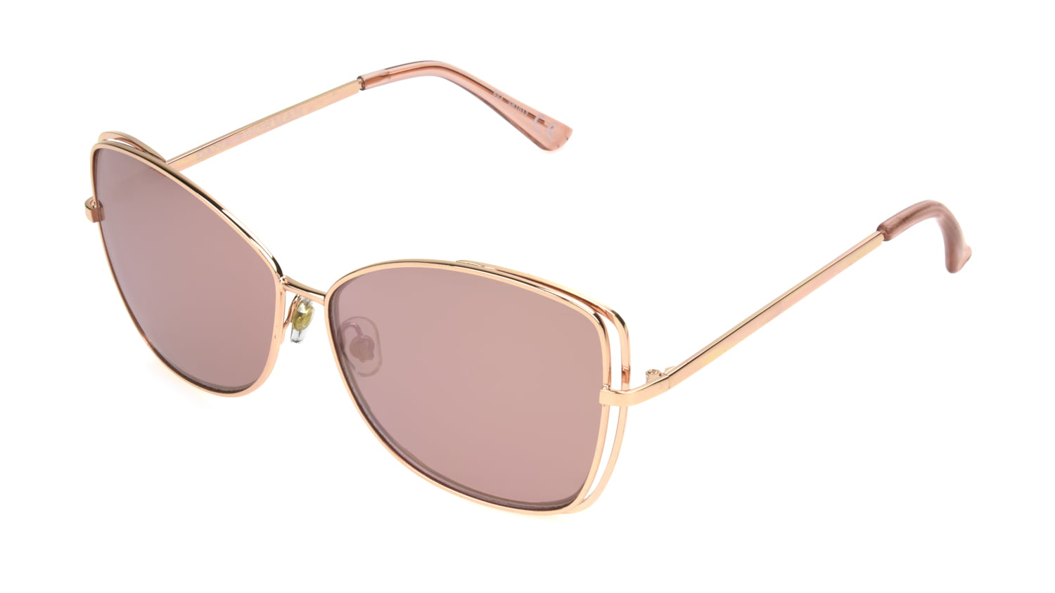 Foster Grant Women's Rose Gold Mirrored Butterfly Sunglasses L10 ...