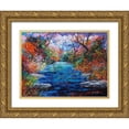 thumbnail image 1 of Foster, Joseph Marshal 14x12 Gold Ornate Wood Framed with Double Matting Museum Art Print Titled - Pond, 1 of 4