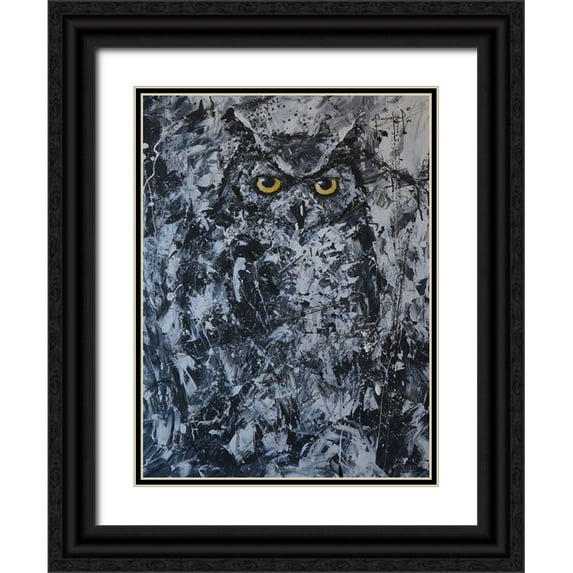 Foster, Joseph Marshal 19x24 Black Ornate Wood Framed with Double Matting Museum Art Print Titled - Owl II