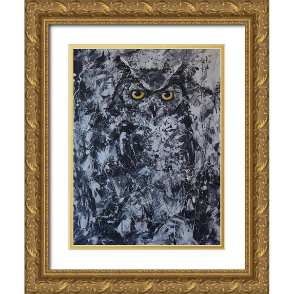 Foster, Joseph Marshal 25x32 Gold Ornate Wood Framed with Double Matting Museum Art Print Titled - Owl II