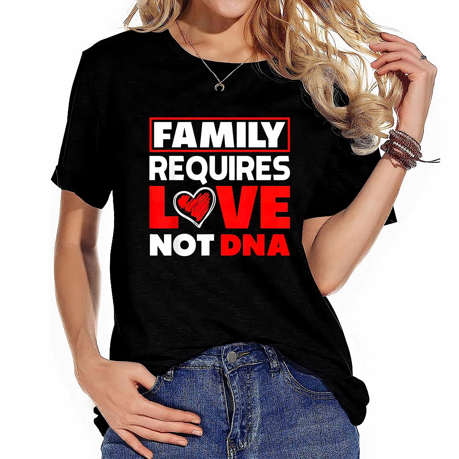 Foster Adoption T-Shirt Family Requires Love Not Dna Foster Adoption T-Shirt Family Requires Love Not Dna