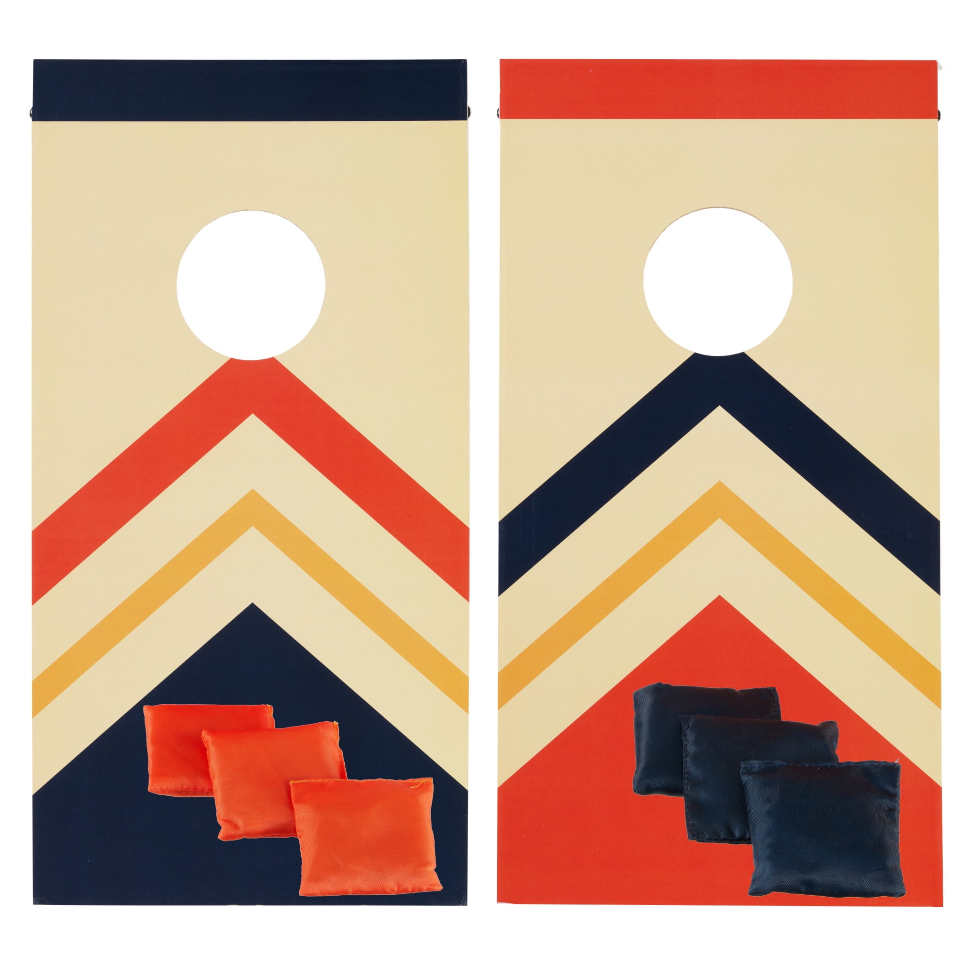Retro Chevron Indoor Mini Cornhole Set with Bean Bags