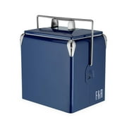 Foster & Rye Metail Retro Outdoor Cooler, Beer Cooler, Drink Cooler, Navy