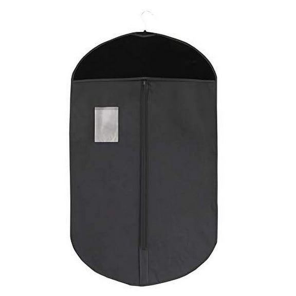 Foster-Stephens Thick, Sturdy, Long-Lasting Black 42" Oxford Cloth Garment Bags for Storage of Clothing | Elegant Covers for Jackets Suits Dresses Coats Gowns and Costumes