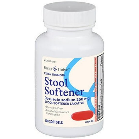 Foster & Thrive Extra Strength Stool Softener Docusate Sodium 250 mg Softgels - 30 count