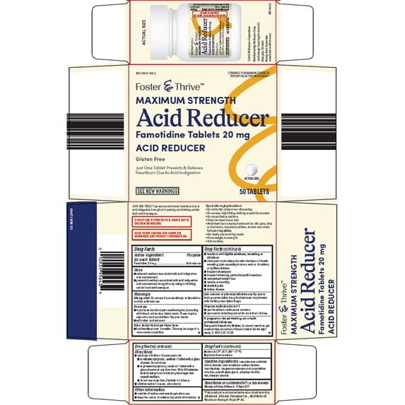 Foster & Thrive Maximum Strength 20 mg Acid Reducer Famotidine - 50 ct