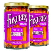 Foster's Pickled Carrots- Original- 32oz (2 Pack) - Pickled Carrots in a Jar - Traditional Pickled Vegetables Recipe for 30 years - Gluten Free - Fat Free Carrots Pickled - Preservative Free Pickles