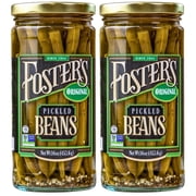 Foster's Pickled Green Beans in a Jar, Original, 16oz, 2 Pack, Traditional Pickled Vegetables Recipe for over 40 years, Low Calorie Snack, Gluten Free, Fat and Preservative Free Pickles