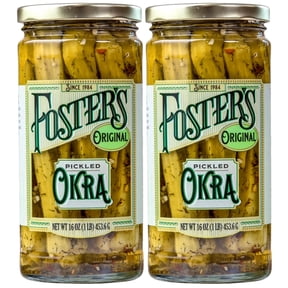 Foster's Since 1984 Pickled Okra in Jar, Original, 16oz, 2 Pack | Traditional Pickled Vegetables Recipe for over 40 years, Low Calorie Snack, Gluten Free, Fat and Preservative Free Pickles