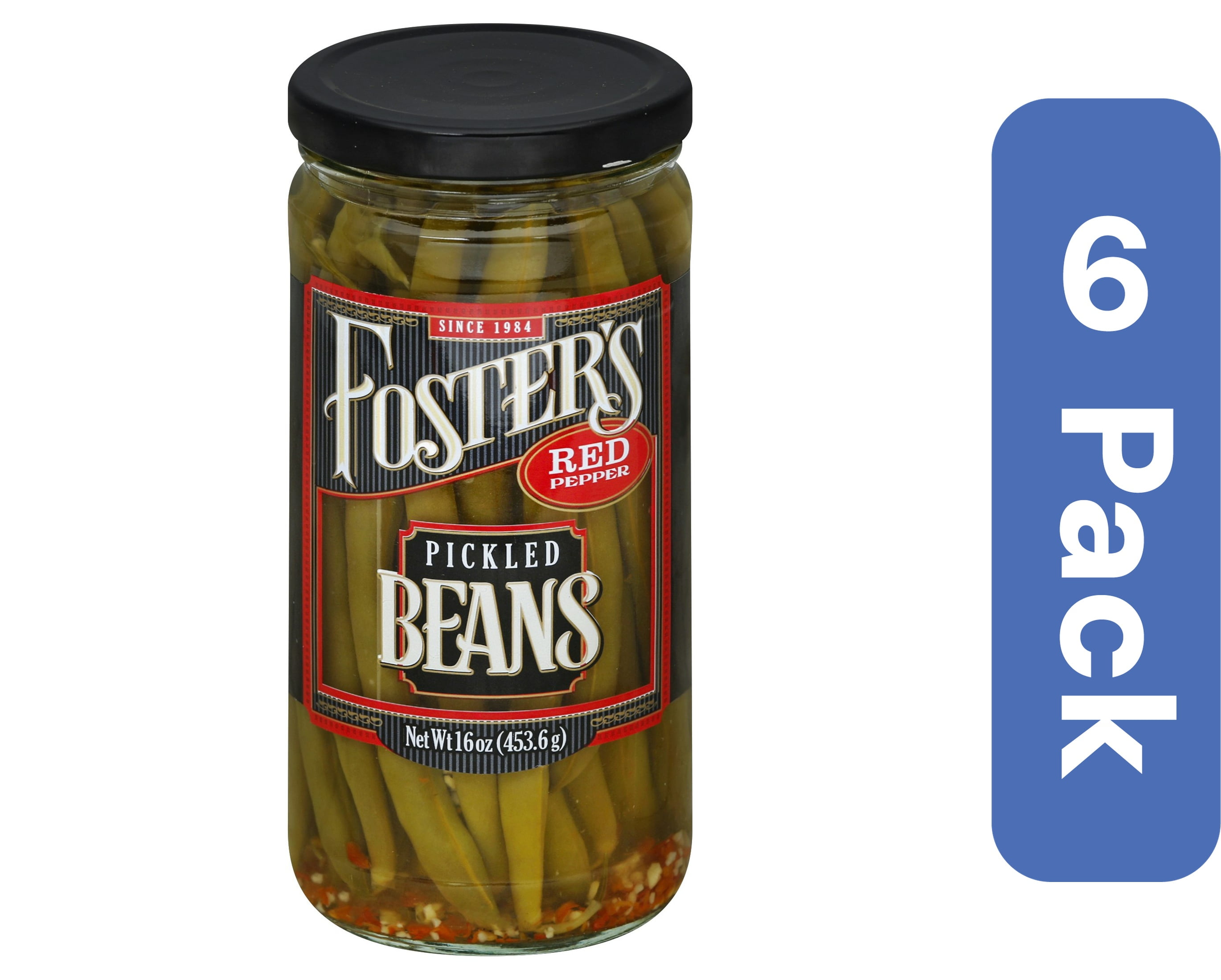 Fosters Pickled Products Bean Green Red Pepper (Pack of 6)